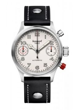 Hanhart Pioneer TwinDicator antique white, flat bezel 730.200-0010
