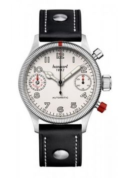 Hanhart Pioneer TwinDicator antique white, fluted bezel 731.200-0010