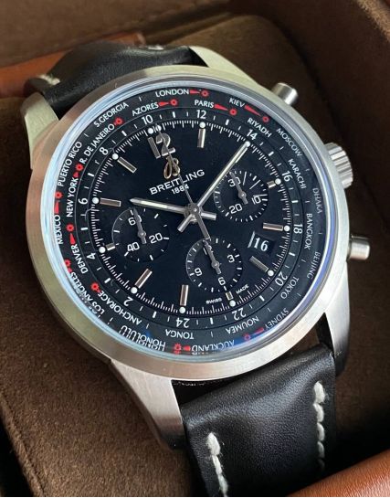Breitling Transocean Chronograph Unitime Pilot Black AB0510U6/BC26/441X