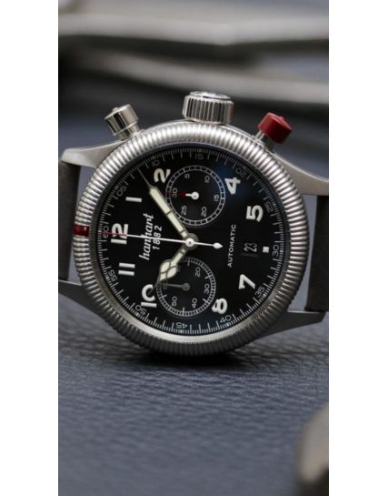 Hanhart Pioneer TwinDicator black, fluted bezel 731.210-0010
