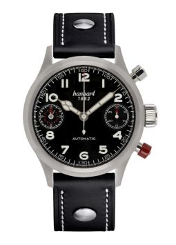 Hanhart Pioneer TwinDicator black, flat bezel 730.210-0010