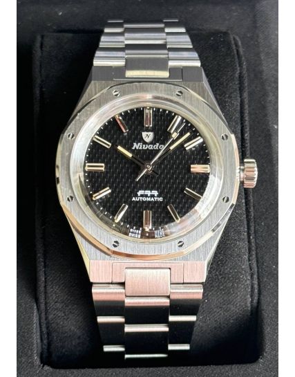 Nivada Grenchen F77 Black No Date 68000A77