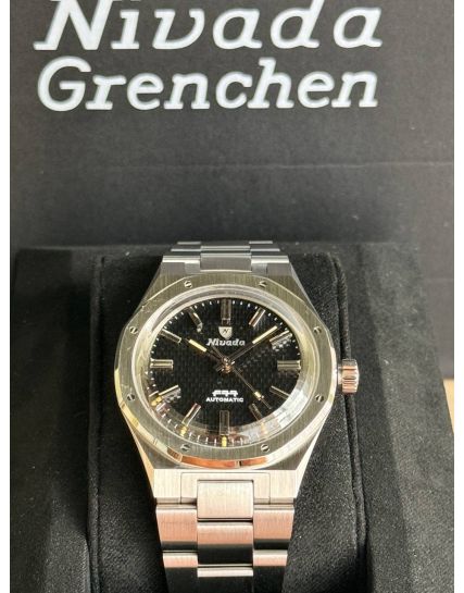 Nivada Grenchen F77 Black No Date 68000A77