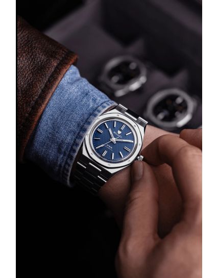 Nivada Grenchen F77 Blue No Date 68001A77