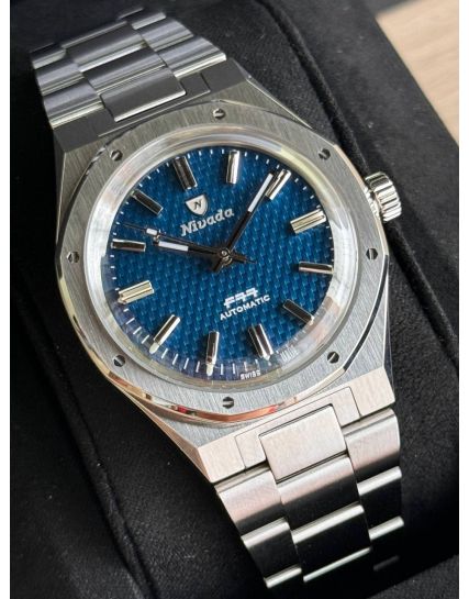 Nivada Grenchen F77 Blue No Date 68001A77