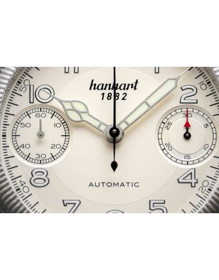 Hanhart Pioneer MonoScope silver, fluted bezel 733.220-6428