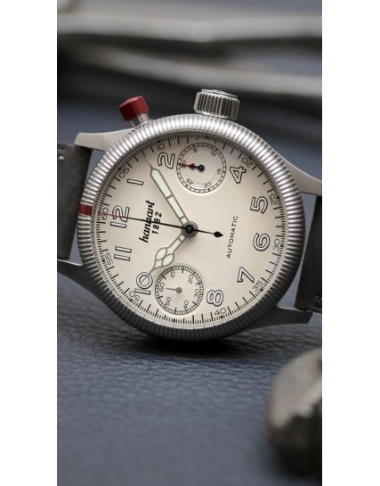 Hanhart Pioneer MonoScope silver, fluted bezel 733.220-6428