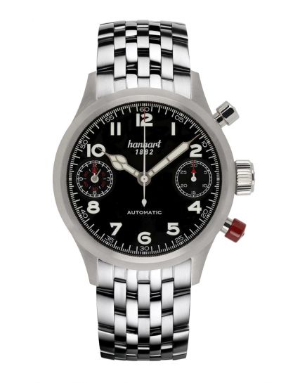 Hanhart Pioneer TwinDicator black, flat bezel 730.210-6428