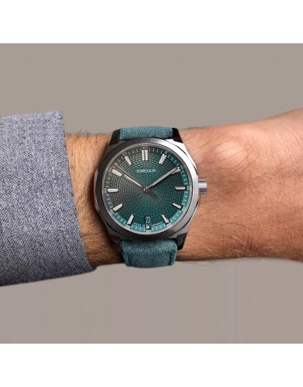 Circula Facet Petrol Suede Strap FS-SV-PP