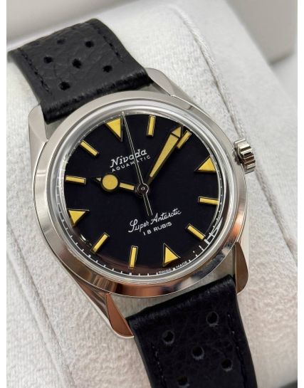 Nivada Grenchen Super Antarctic 35mm Black Beige Luminova