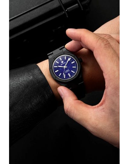 Nivada Grenchen F77 Black Ceramic Lapis Lazuli MK1 68022A77