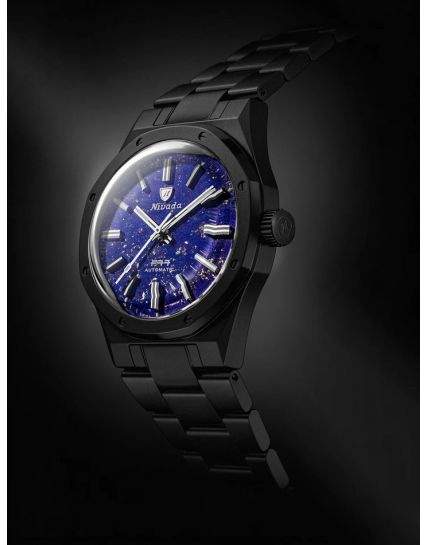 Nivada Grenchen F77 Black Ceramic Lapis Lazuli MK1 68022A77