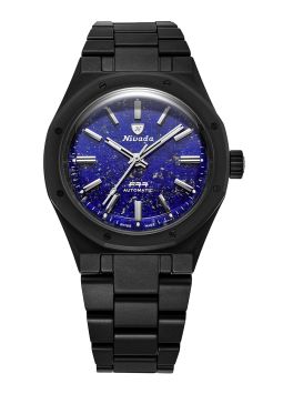 Nivada Grenchen F77 Black Ceramic Lapis Lazuli MK1 68022A77