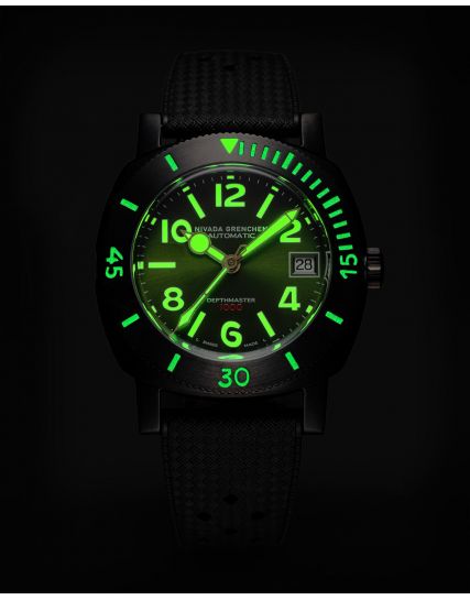 Nivada Grenchen Depthmaster Black & Green 14135A01