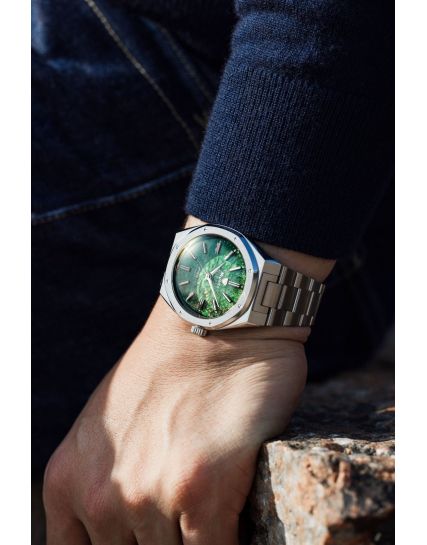 Nivada Grenchen F77 Green Aventurine MKII 68053A77