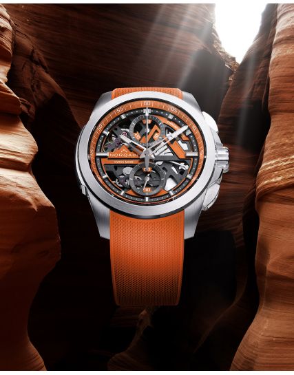 Norqain Independence Skeleton Chrono Orange N3200.40S01.O01