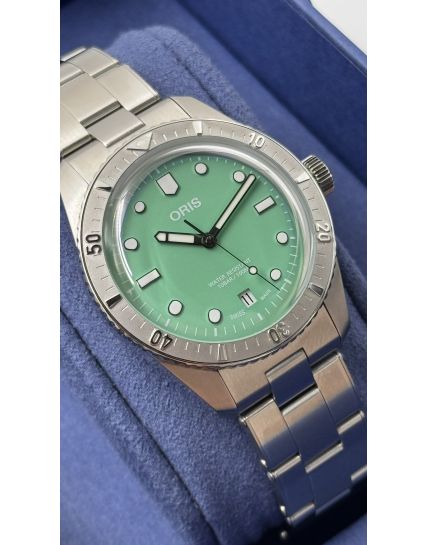 Oris Divers Sixty‑Five Cotton Candy Green 01 733 7771 4057