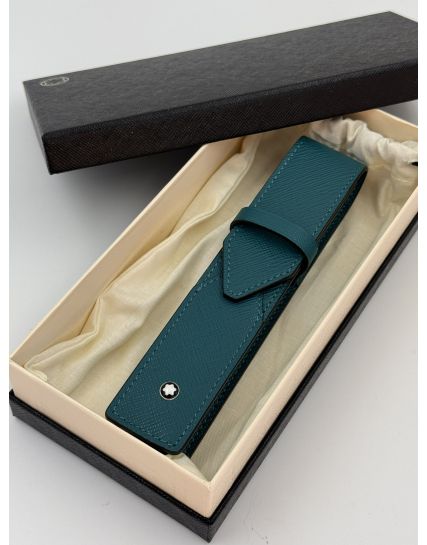 Montblanc Envelope 1-Pen Pouch - Petrol Blue MB131743