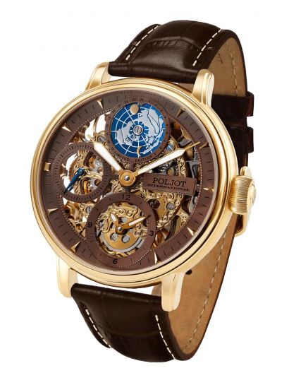 Poljot International, Germany Globetrotter Dark Brown 9730.2940654