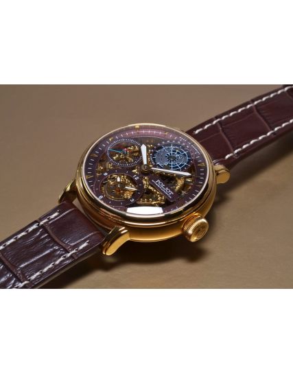 Poljot International, Germany Globetrotter Dark Brown 9730.2940654