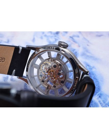 Poljot International, Germany Vintage Skeleton Silver 6114.1220101