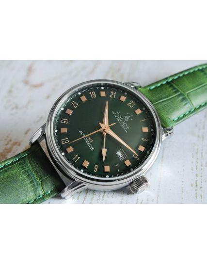 Poljot International, Germany Jaros GMT Green 34NH.4200115