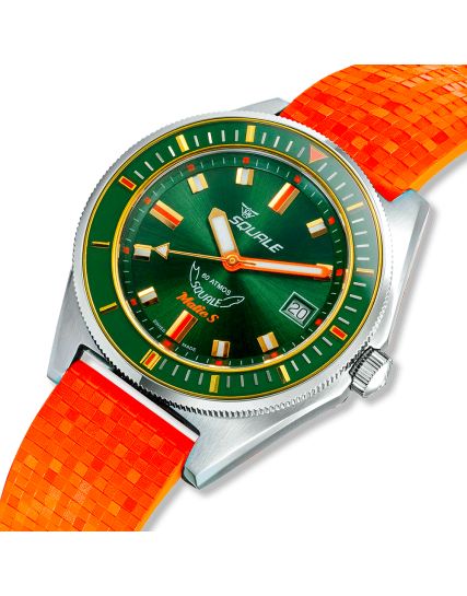 Squale Matic S Green Two Tone Mosaic Rubber MATICGGRGR.MROR