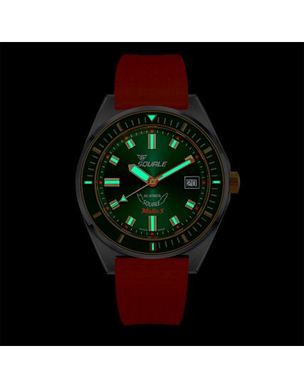 Squale Matic S Green Two Tone Mosaic Rubber MATICGGRGR.MROR
