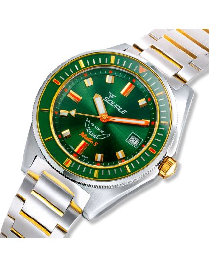 Squale Matic S Green Two Tone Bracelet MATICGGRGR.SSBI