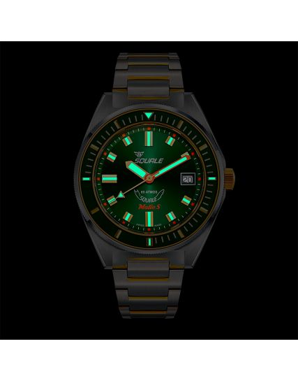 Squale Matic S Green Two Tone Bracelet MATICGGRGR.SSBI