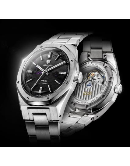 Nivada Grenchen F77 Shungite Black - 100 Years MKII 68058A77