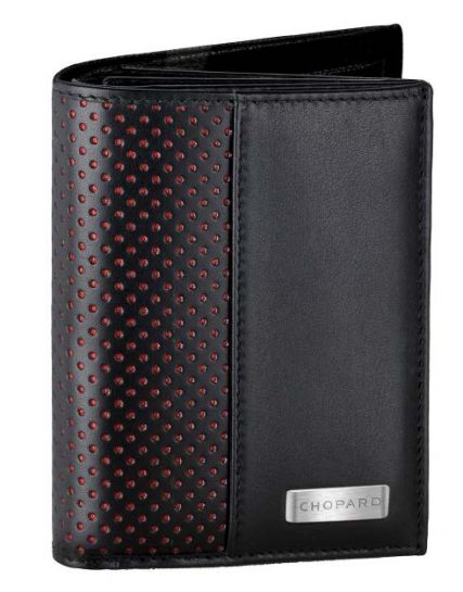  Black and red calfskin leather wallet 95012-0155