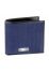 Black and Blue Fabric and Calf Leather Wallet
